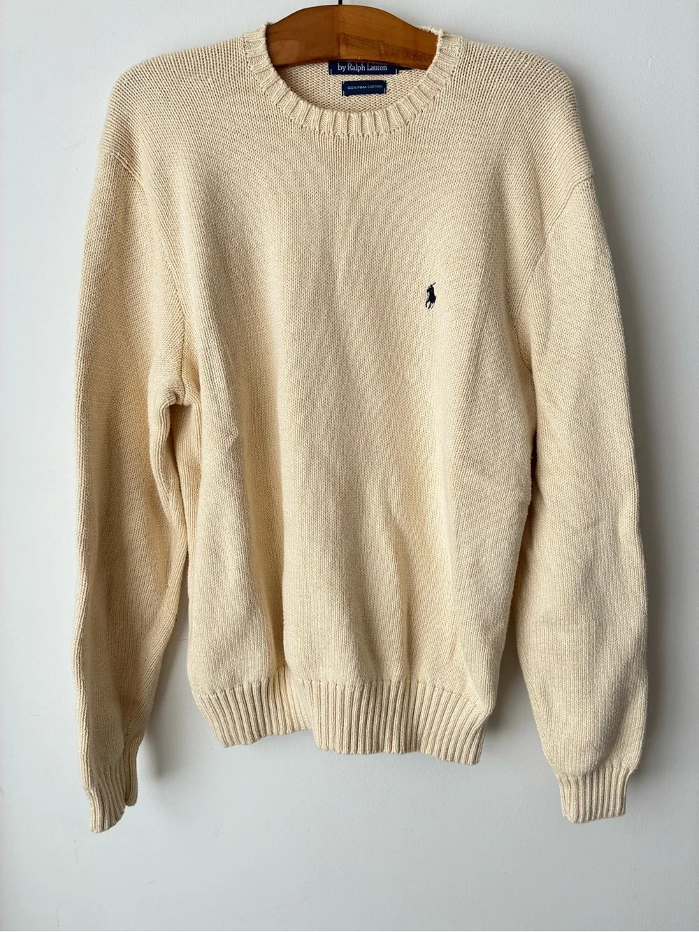 Polo Ralph Lauren Sweater Men's Large Crewneck Vintage 100% Pima Cotton